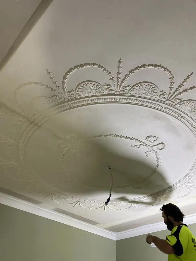 Repaired and restored ceiling rose in period property in Seymour VIC